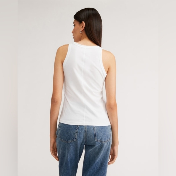 Everlane "The Organic Cotton Cutaway Tank" White Size:XXL - Picture 3 of 8
